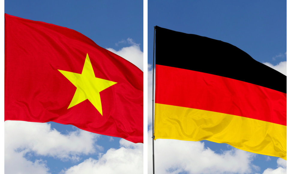 Vietnamo ir Vokietijos vėliavos