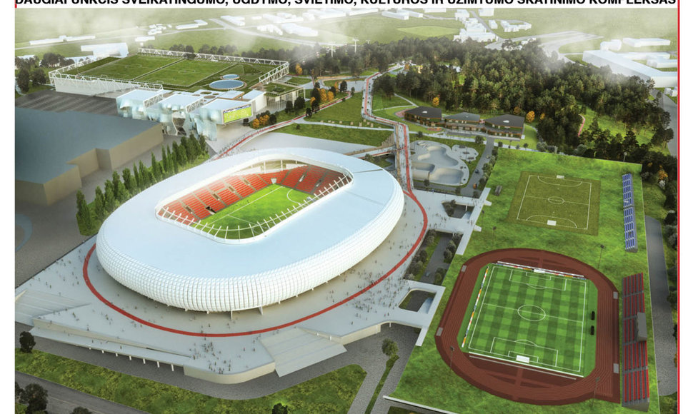 Bendrovės Vilniaus nacionalinis stadionas projekto vizualizacija