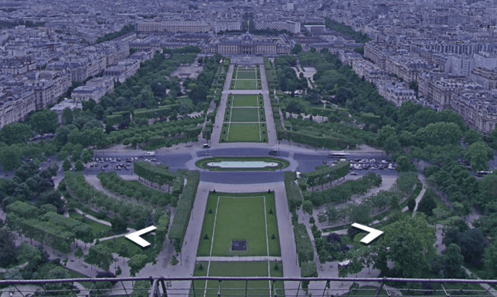 Vaizdas iš Eifelio bokšto „Google Street View“ programoje