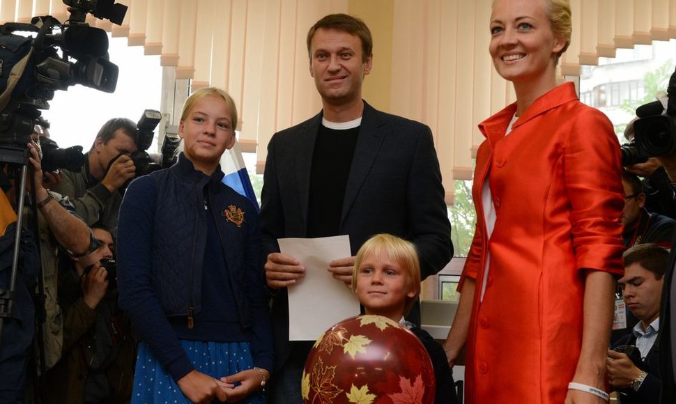 Aleksejus Navalnas su šeima