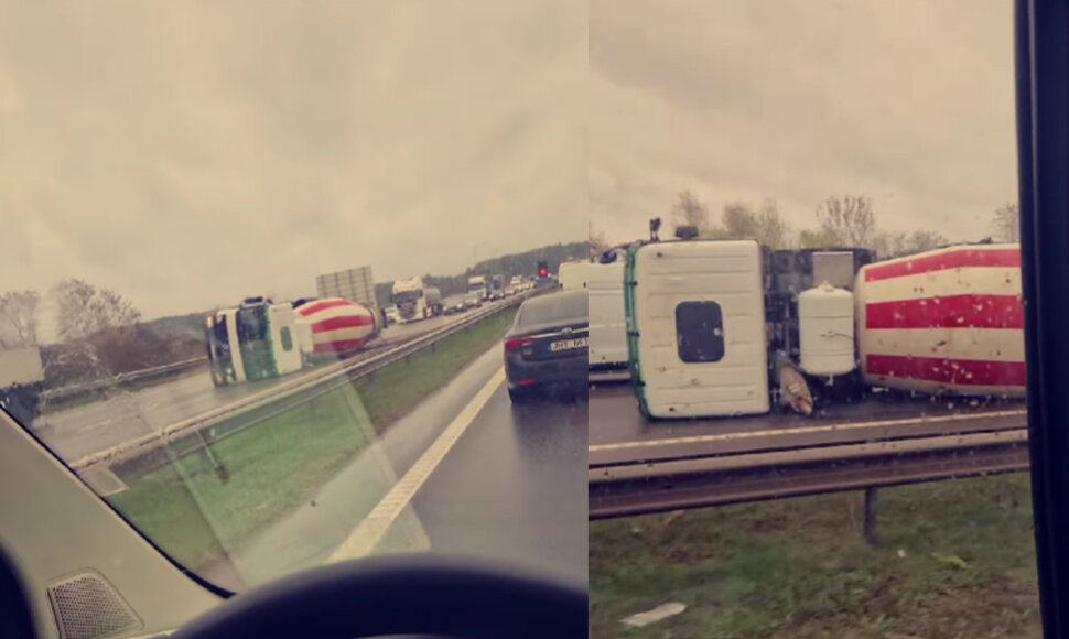 Nuvirtęs betonvežis