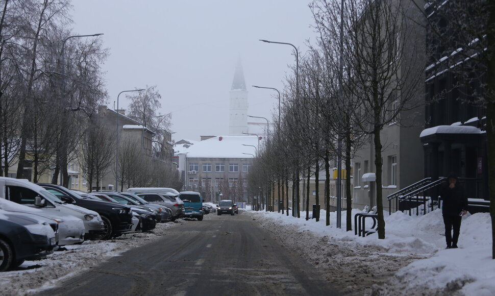 &Scaron;iauliai vaduojasi i&scaron; sniego gniaužtų