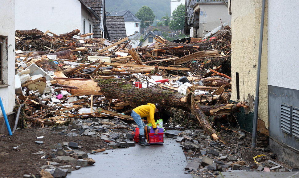 Vokietijoje potvynių nusiaubtas miestelis