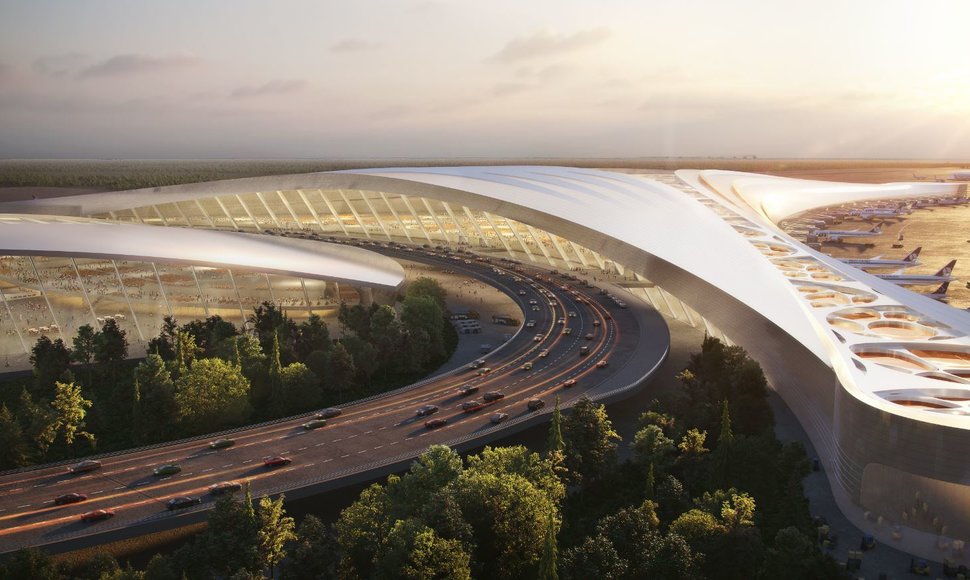 Architektų pasiūlymai Lenkijos oro uostui 