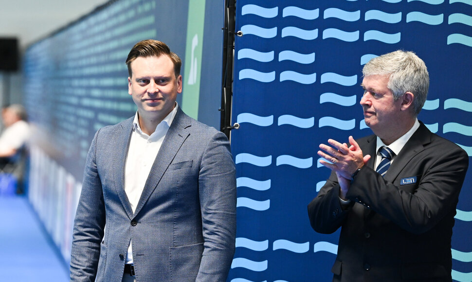 Europos jaunimo plaukimo čempionato Lazdynų baseine akimirka. Valdas Benkunskas