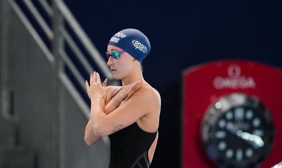 Europos plaukimo čempionato akimirka. Emilija Pociūtė