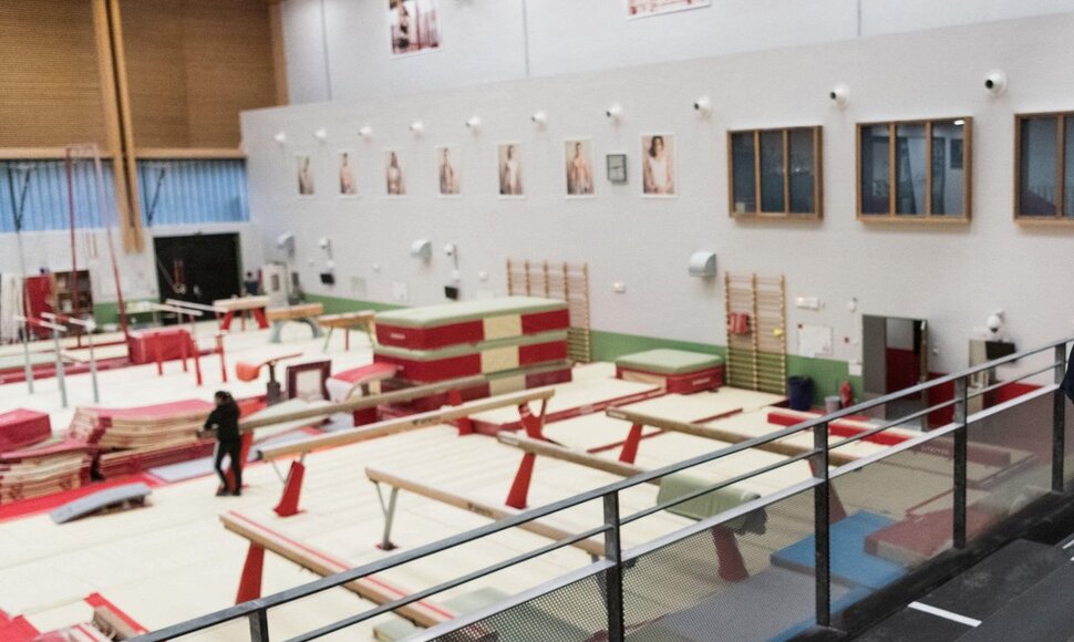 INSEP &ndash; Prancūzijos sporto čempionų kalvė. Nuotraukoje gimnastikos salė.