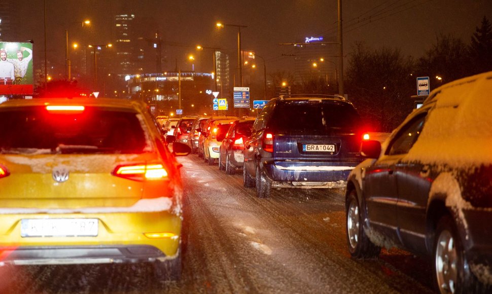 Eismo spūstis T.Narbuto gatvėje, Vilniuje