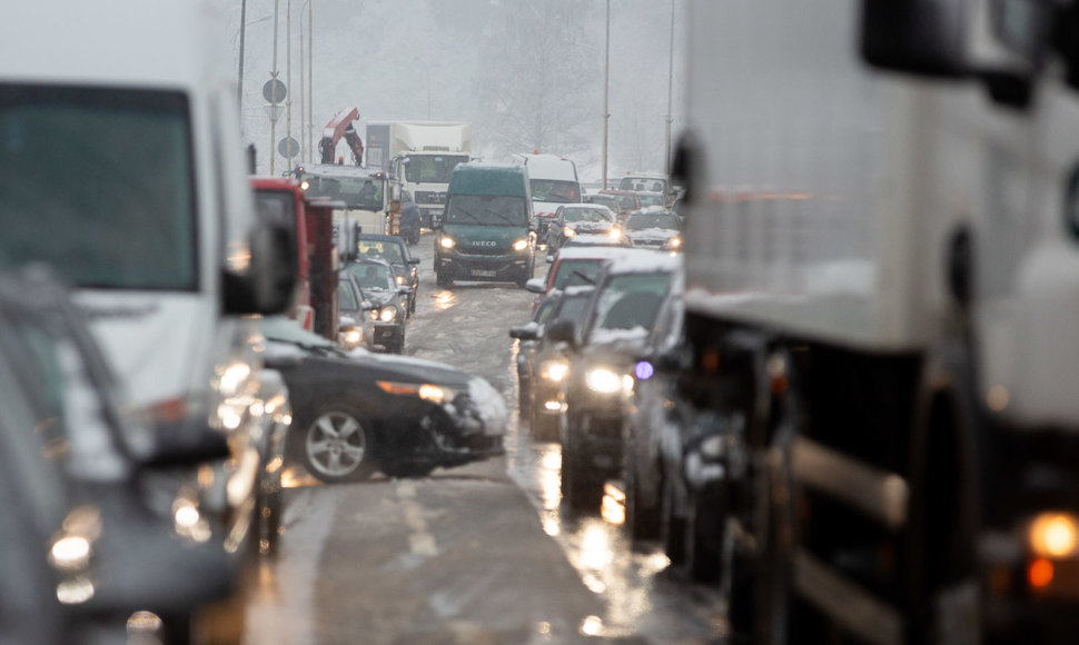 Sutrikęs eismas Ozo gatvėje Vilniuje