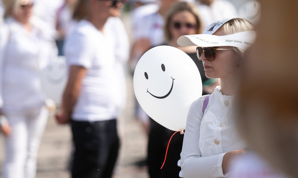 Šeimos gynimo maršo dalyvių protestas prie Seimo