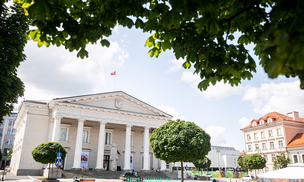 Adomo Mickevičiaus paminklas ant Vilniaus rotušės laiptų