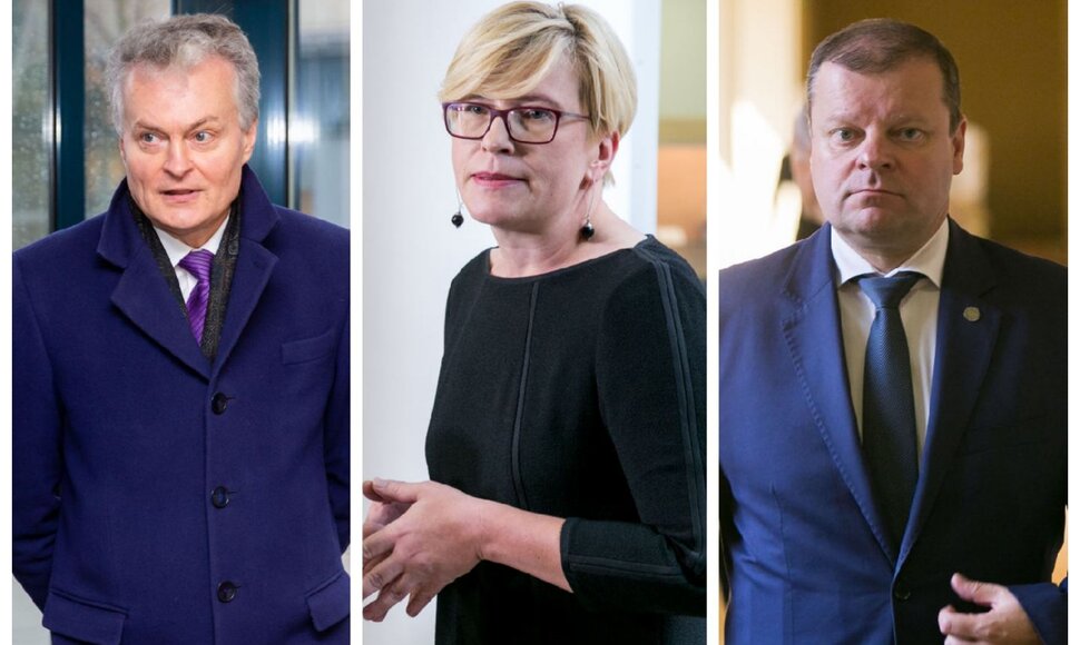 Reitingų viršūnėse esantys kandidatai į prezidentus: Gitanas Nausėda, Ingrida Šimonytė, Saulius Skvernelis