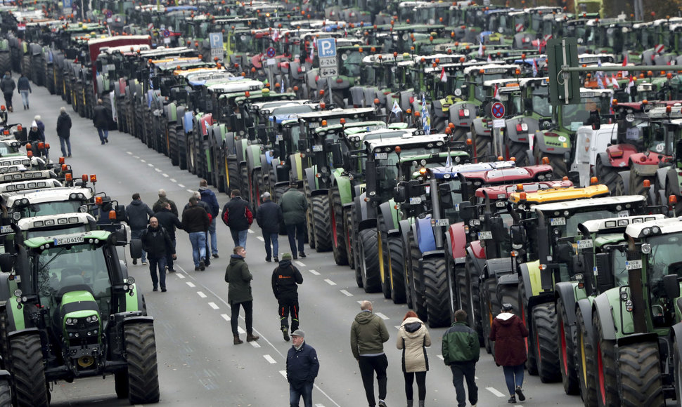 Vokietijoje – ūkininkų protestas