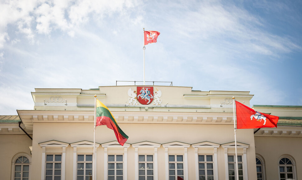 Valstybės vėliavų pakėlimo ceremonija Daukanto aik&scaron;tėje