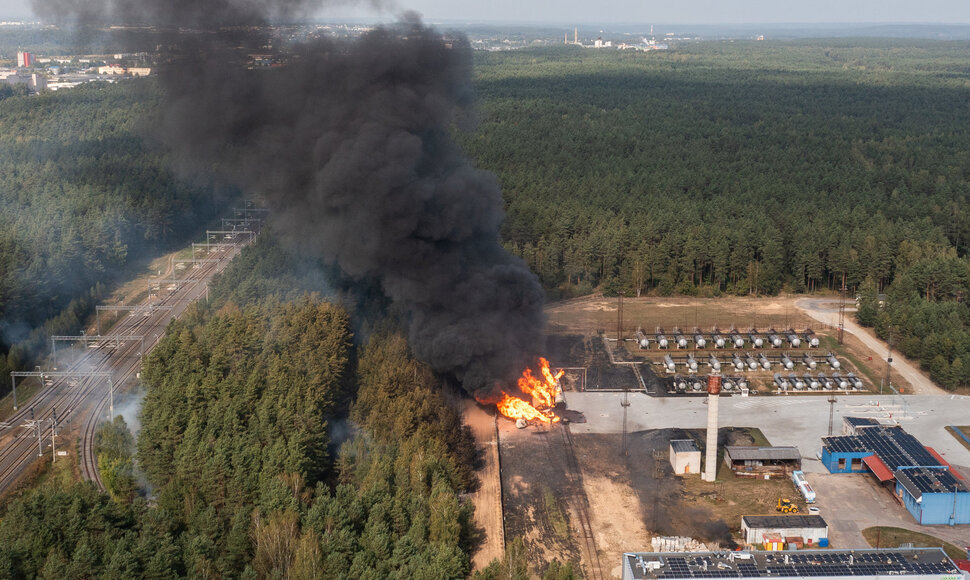 Gaisras Vilniaus dujų pilstymo stotyje 