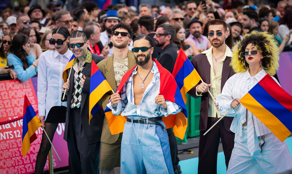 &bdquo;Eurovizijos&ldquo; turkio spalvos kilimo ceremonija Vienoje