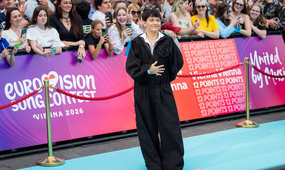 &bdquo;Eurovizijos&ldquo; turkio spalvos kilimo ceremonija Vienoje