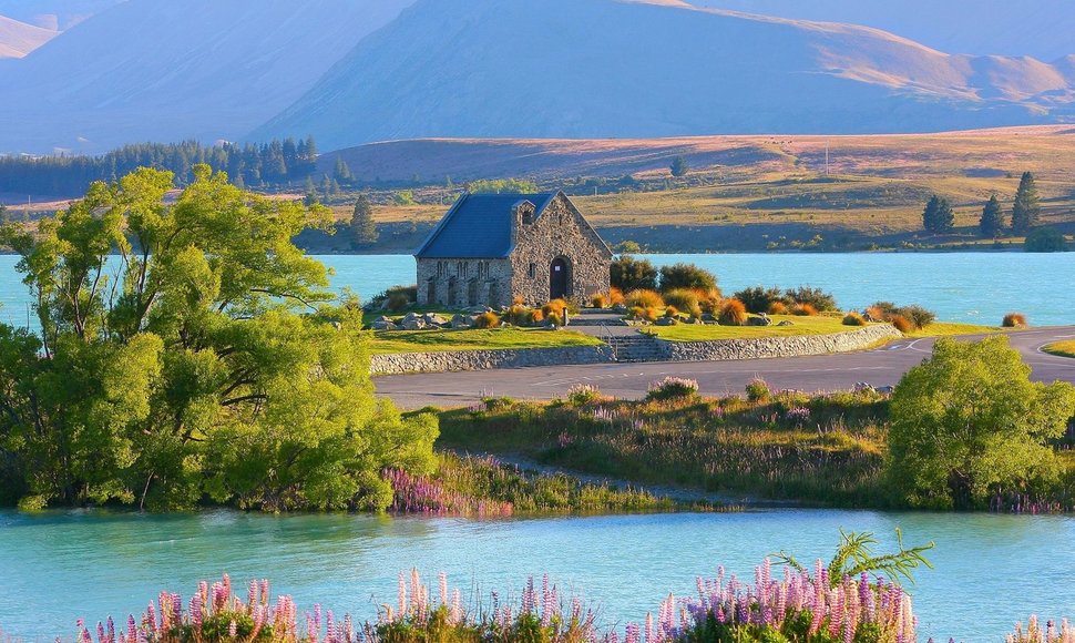 Tekapo ežero pakrantė, Naujoji Zelandija