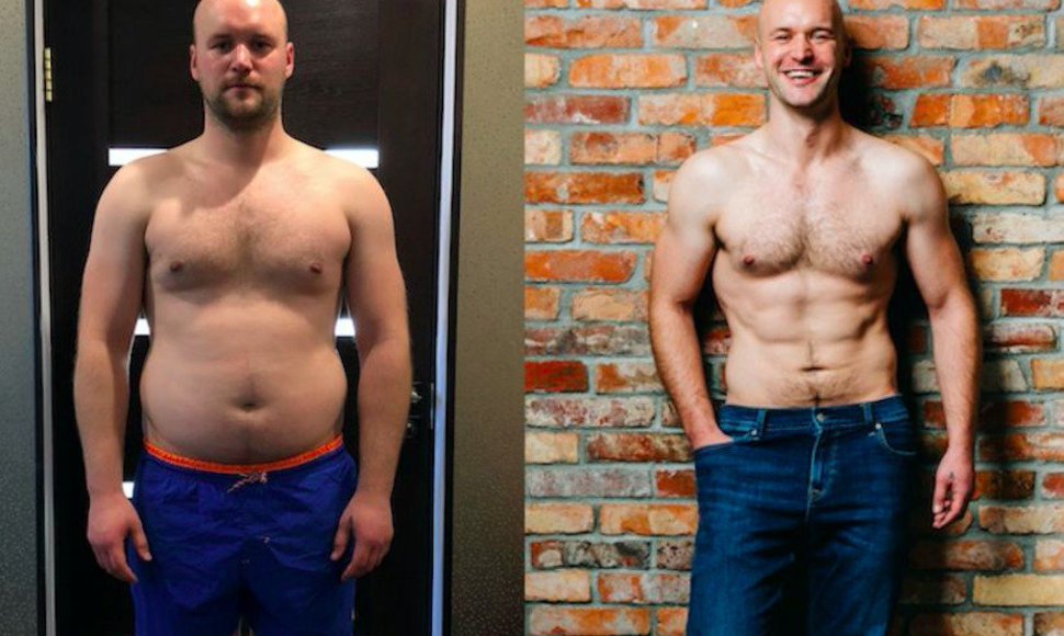 Jonas prieš ir po dietos