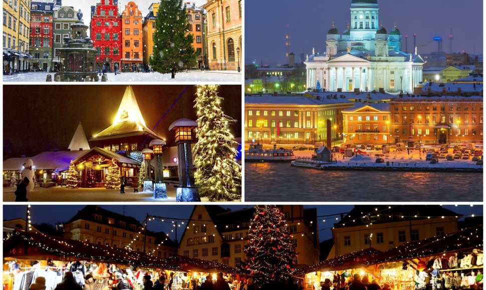 Kalėdiški Šiaurės šalių miestai