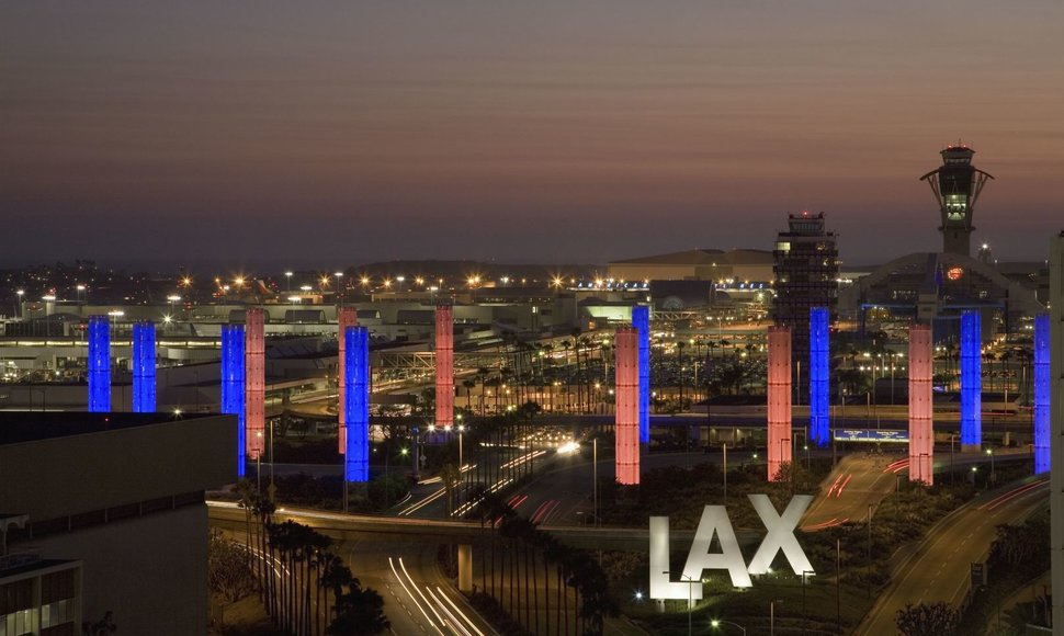 Los Andželo oro uosto LAX instaliacija