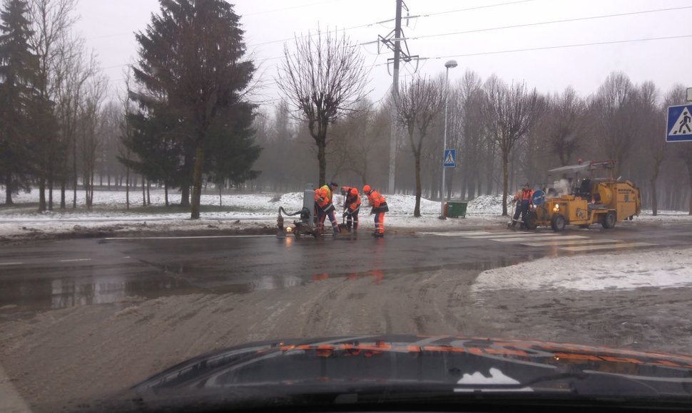 Kelio ženklinimas Kuršėnuose