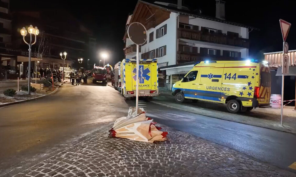 &Scaron;veicarijos Kran Montanos slidinėjimo kurorto bare kilo gaisras