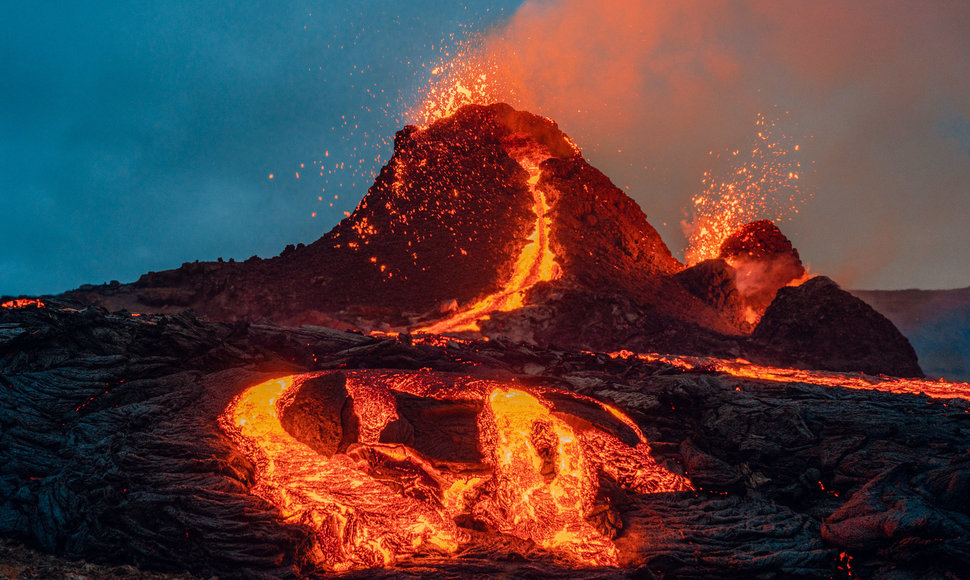 Islandijoje išsiveržęs ugnikalnis