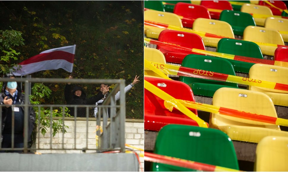 Baltarusijos vėliavos liko už LFF stadiono vartų