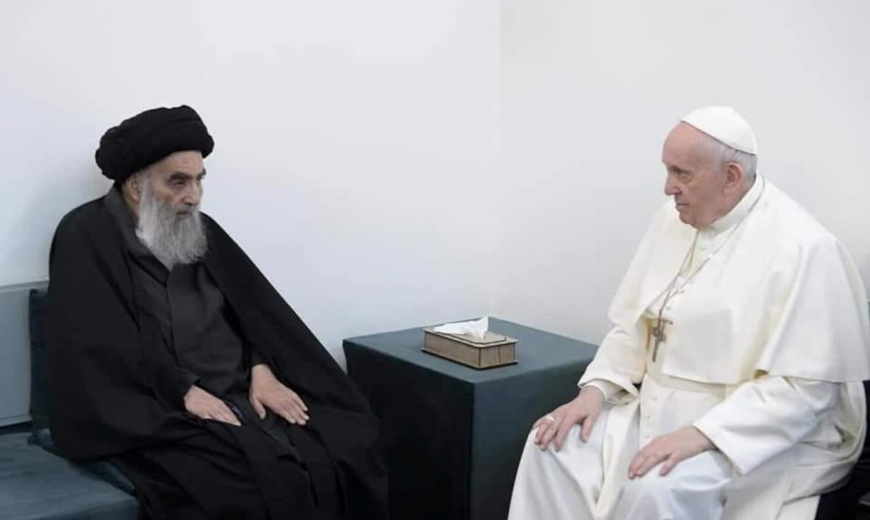 Popiežius Pranciškus susitiko su Ali Sistani