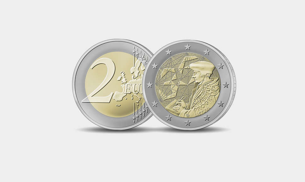 Moneta, skirta Erasmus programos 35-mečiui
