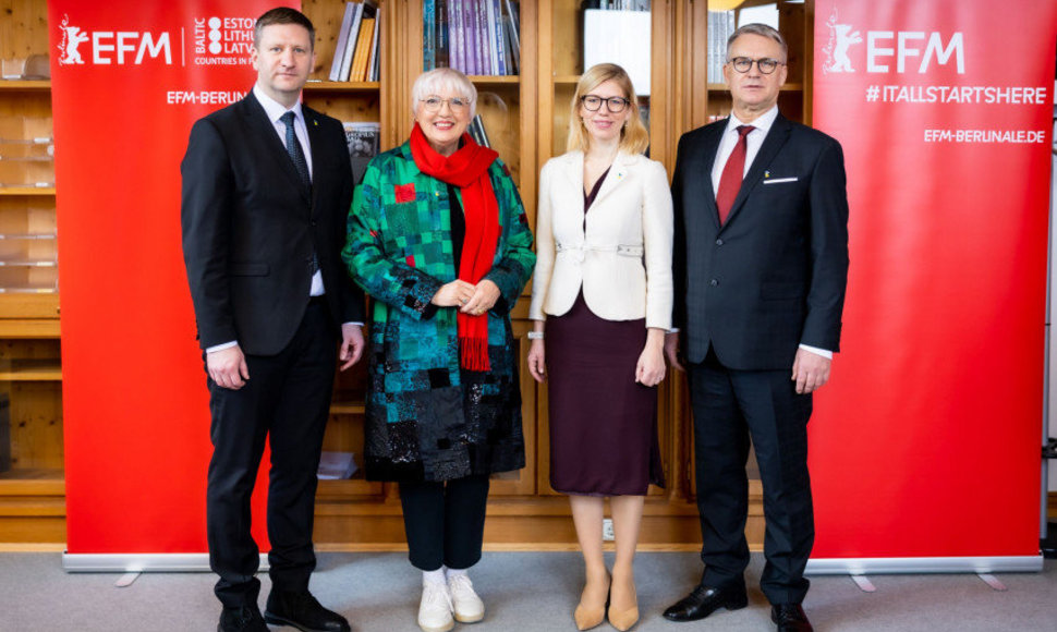 Kultūros ministras Simonas Kairys, Vokietijos kultūros ministrė Claudia Roth, Estijos kultūros ministrė Piret Hartman ir Latvijos kultūros ministras Nauris Puntulis.
