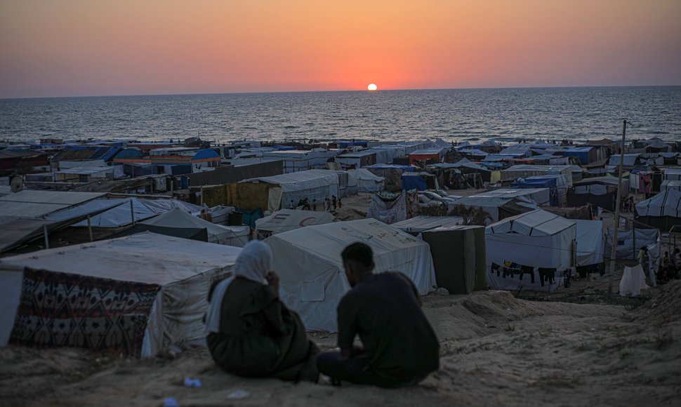 Palestiniečiai Gazos ruože laikinai gyvena palapinėse. / CHINE NOUVELLE/SIPA / CHINE NOUVELLE/SIPA