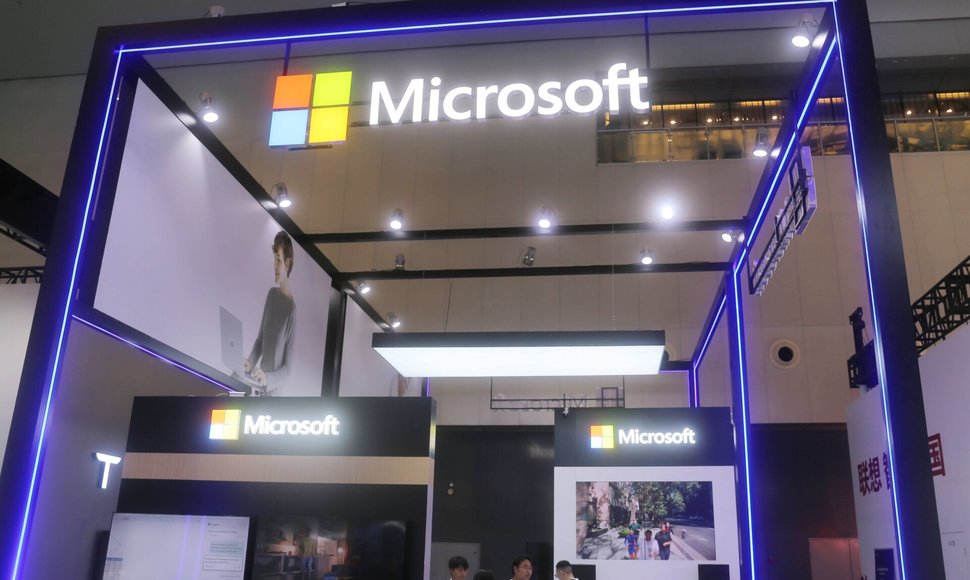 Microsoft paviljonas 2024 WAIC renginyje Šanchajuje. / IMAGO/CFOTO / IMAGO/CFOTO