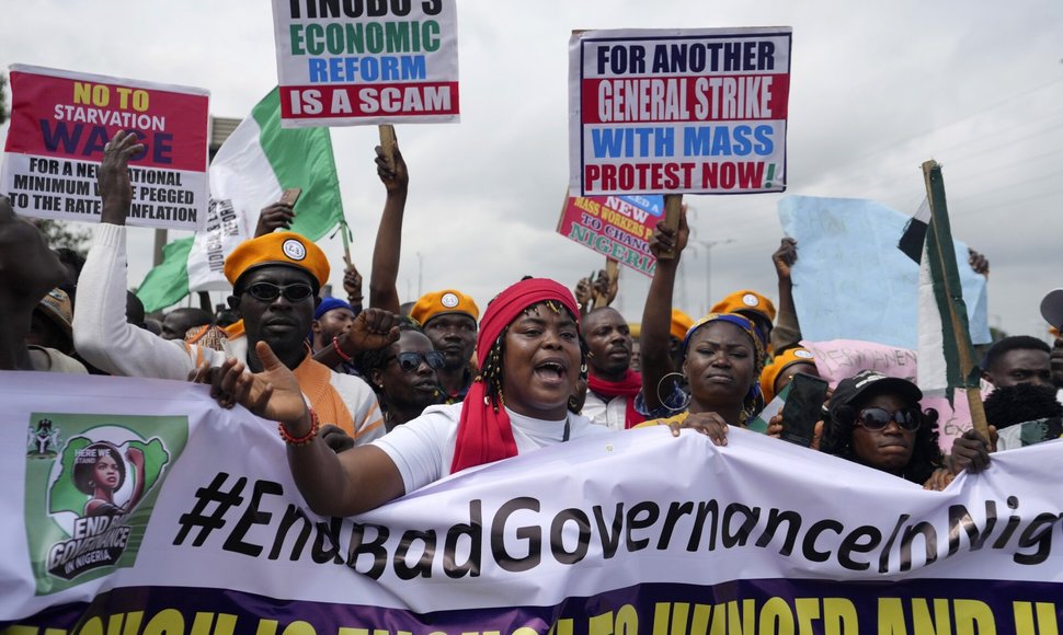 Nigerijoje vyksta protestai. / Sunday Alamba / AP