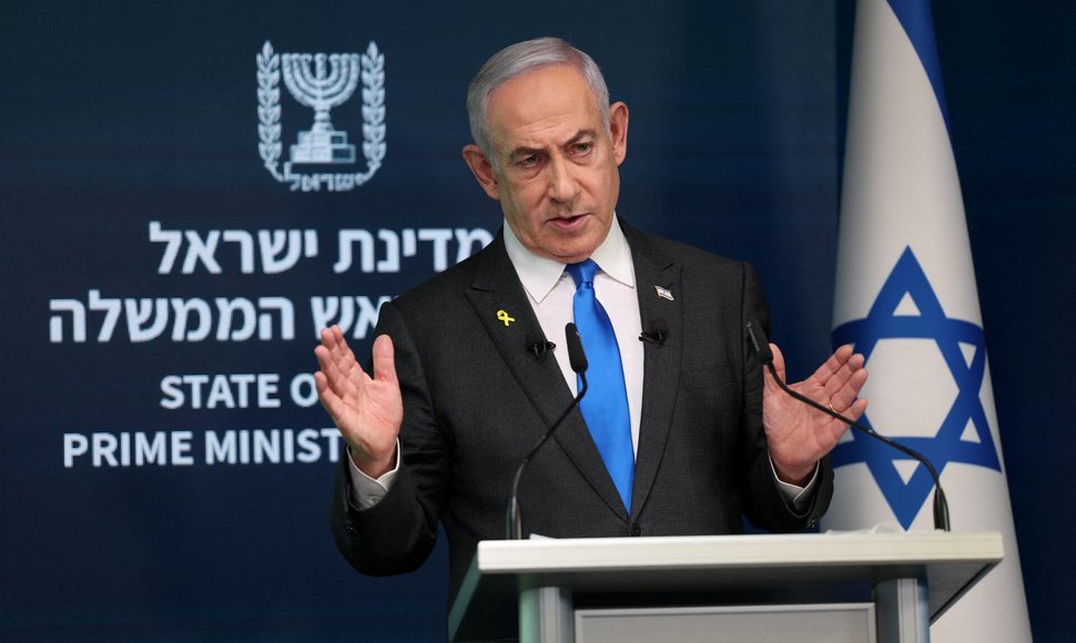 Izraelio ministras pirmininkas Benjaminas Netanyahu  / ABIR SULTAN / via REUTERS