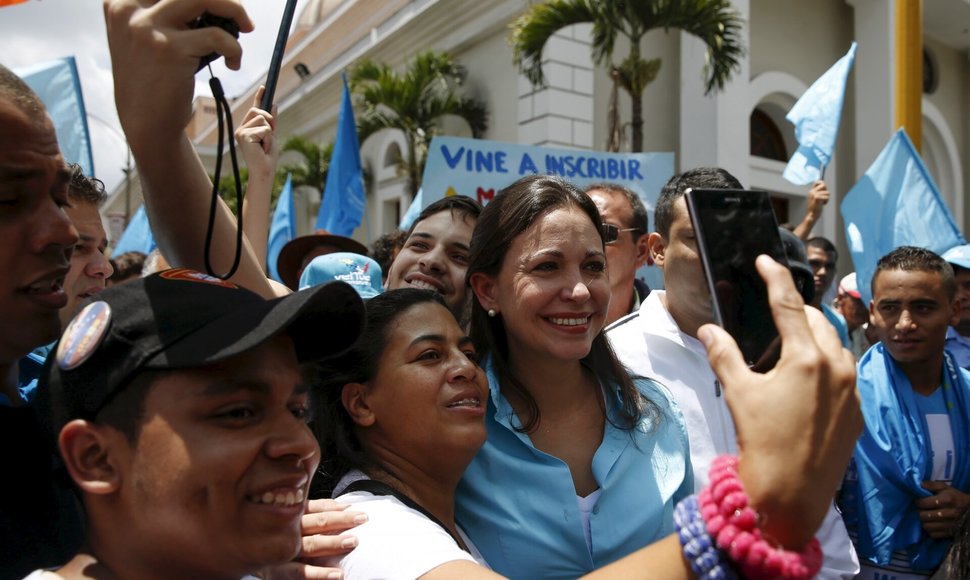 Venesuelos opozicionierė Maria Corina Machado. / Carlos Garcia Rawlins / REUTERS