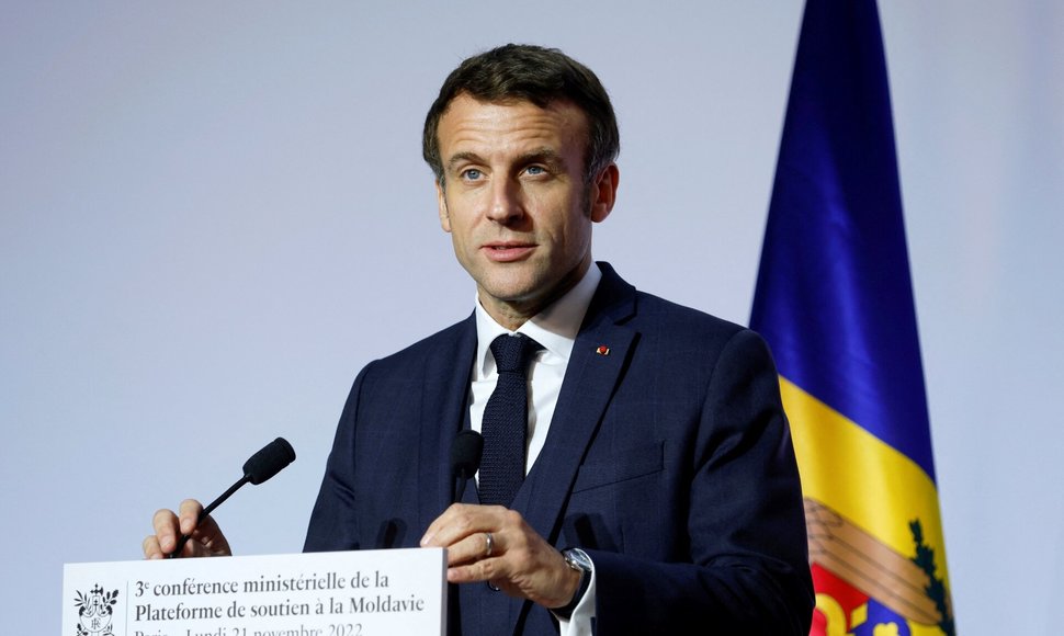 E. Macronas 2022 metų konferencijoje dėl paramos Moldovai / POOL / REUTERS