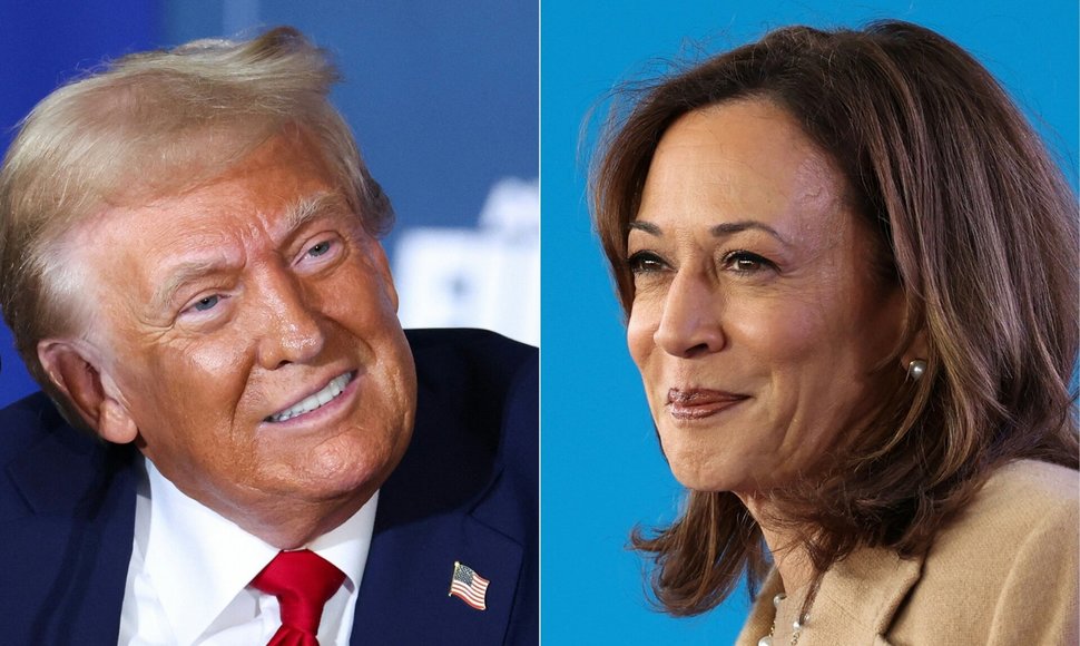 Donaldas Trumpas ir Kamala Harris / CHARLY TRIBALLEAU / AFP