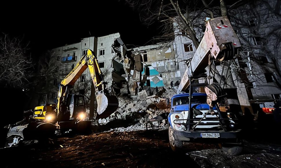 Rusijos atakos Ukrainos Sumų srityje padariniai / HANDOUT / AFP