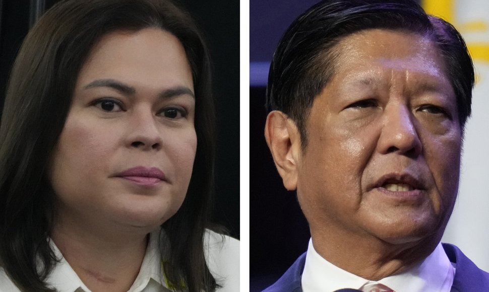 Filipinų viceprezidentė Sara Duterte ir Filipinų prezidentas Ferdinandas Marcosas /  / AP