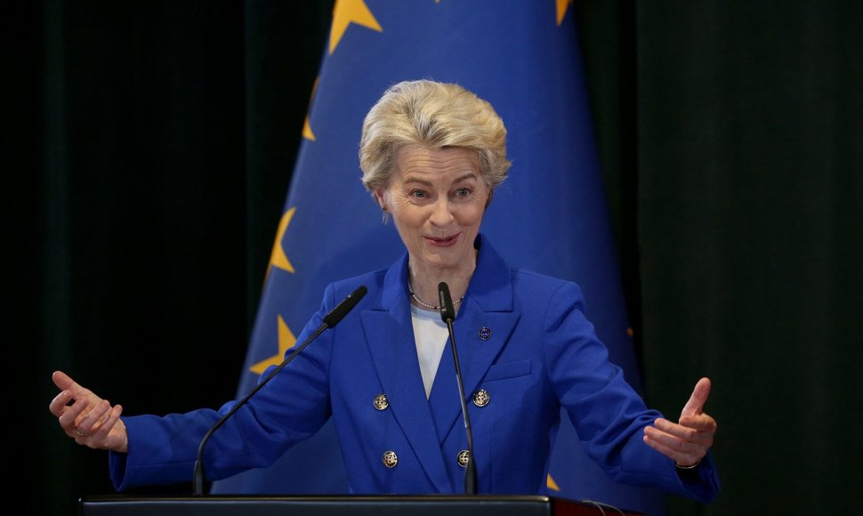 Europos Komisijos vadovė Ursula von der Leyen / ADNAN BECI / AFP