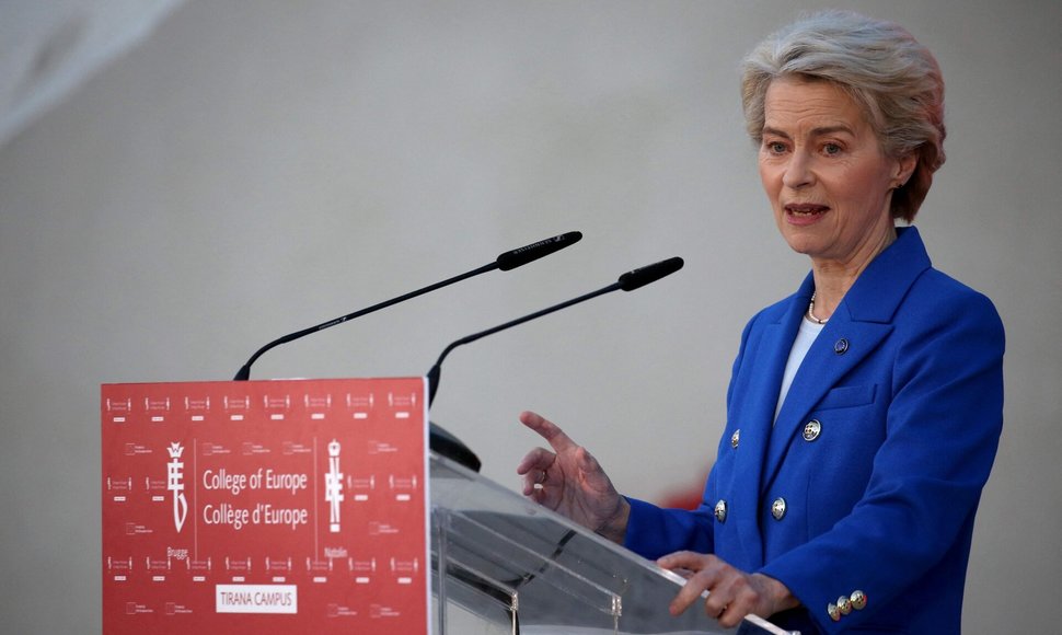 Europos Komisijos (EK) pirmininkė Ursula von der Leyen / ADNAN BECI / AFP