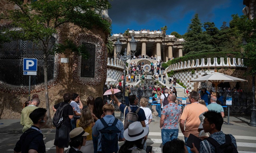 Turistai Barselonoje / JOSEP LAGO / AFP