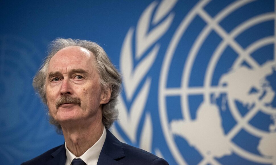 JT specialusis pasiuntinys Sirijai Geiras Pedersenas / FABRICE COFFRINI / AFP