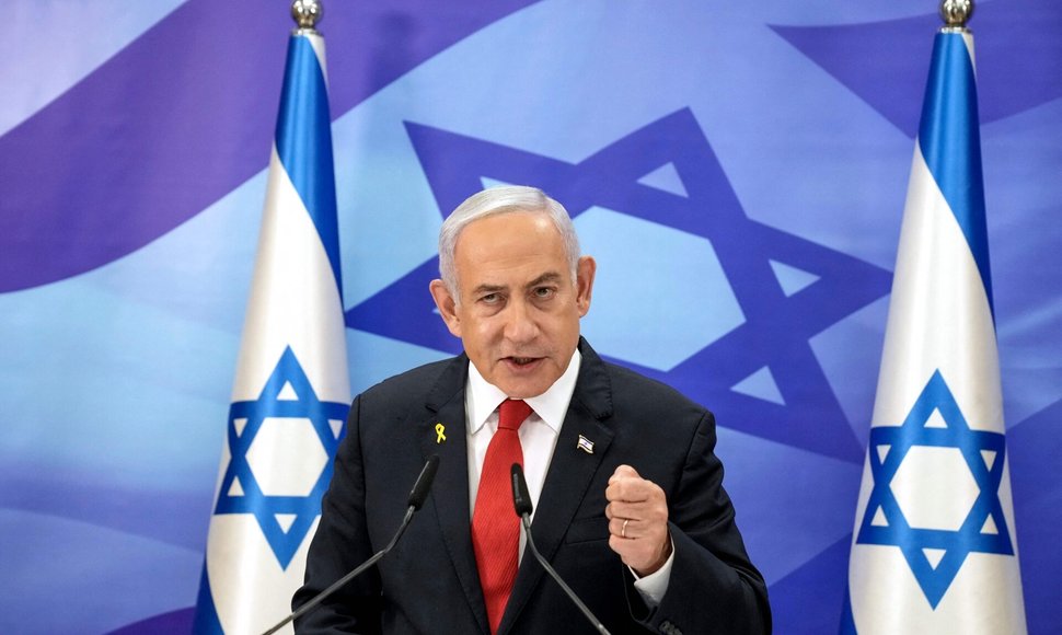 Benjaminas Netanyahu / MAYA ALLERUZZO / AFP