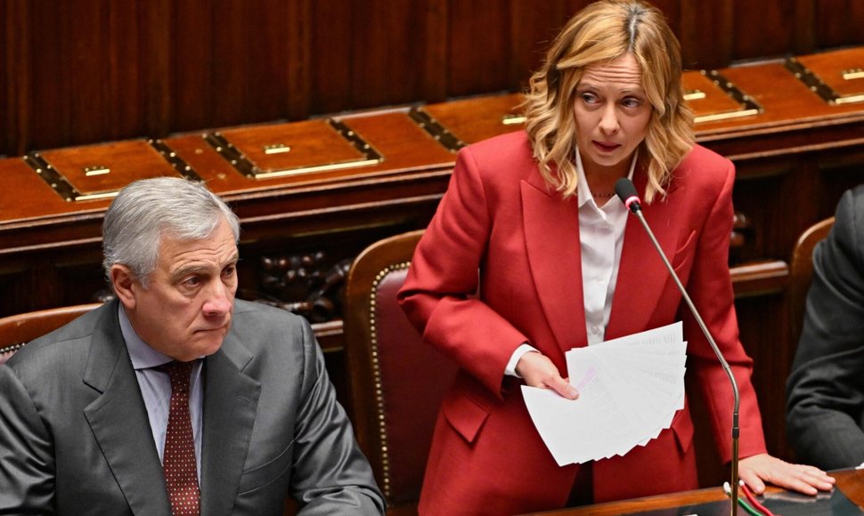 Italijos ministrė pirmininkė Giorgia Meloni / ANDREAS SOLARO / AFP