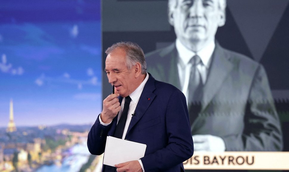 Naujasis Prancūzijos ministras Francois Bayrou / VALENTINE CHAPUIS / AFP