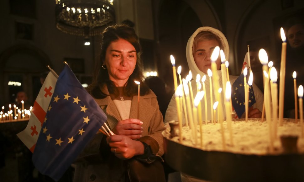 Karvelai švenčia stačiatikių Kalėdas / Zurab Tsertsvadze / AP