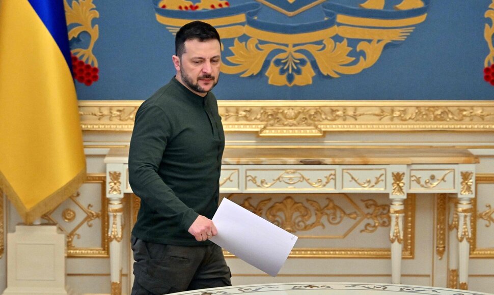 Ukrainos prezidentas Volodymyras Zelenskis / SERGEI SUPINSKY / AFP